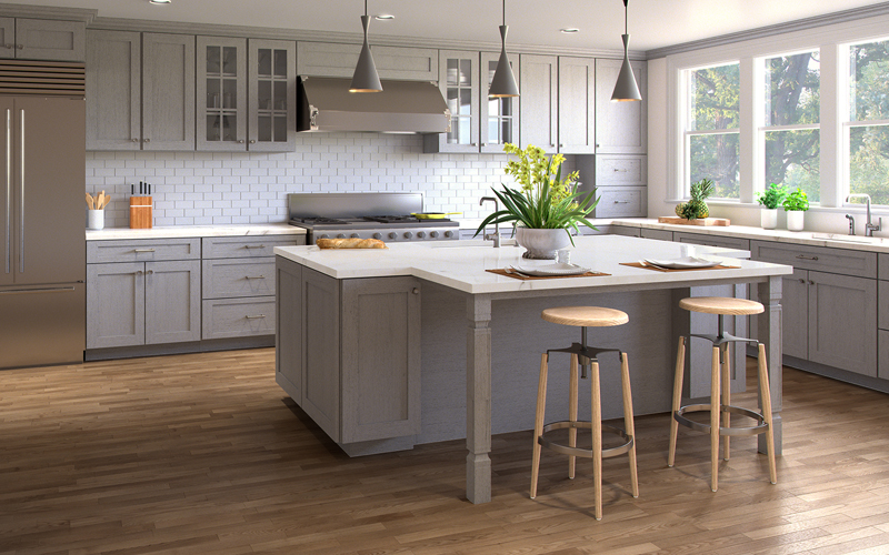 light grey wood kitchen cabinets